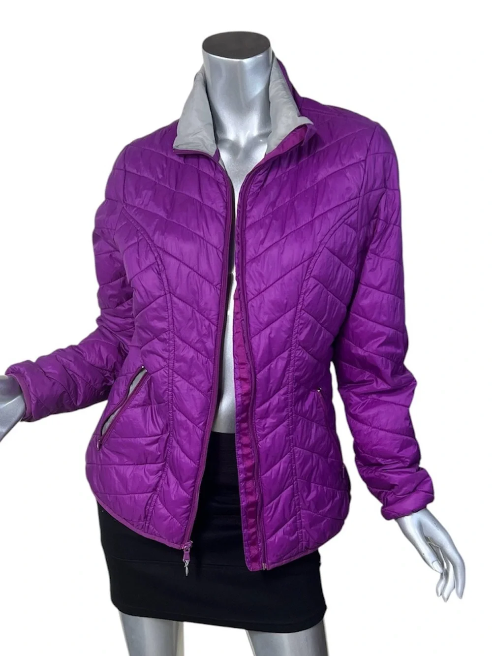 Tek Gear Women’s Medium Purple Puffer Lightweight Zip Up Jacket